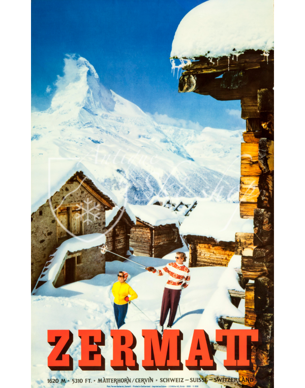 Vintage Swiss Ski Poster : ZERMATT (Nr. 2) Vintage Swiss Ski Poster : ZERMATT (Nr. 2)