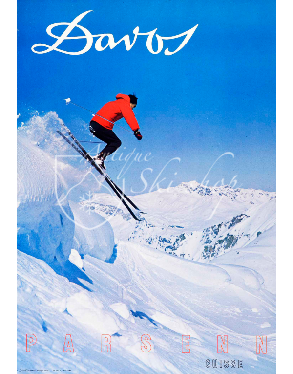 Vintage Swiss Ski Poster : DAVOS PARSENN (Nr. 2) Vintage Swiss Ski Poster : DAVOS PARSENN (Nr. 2)