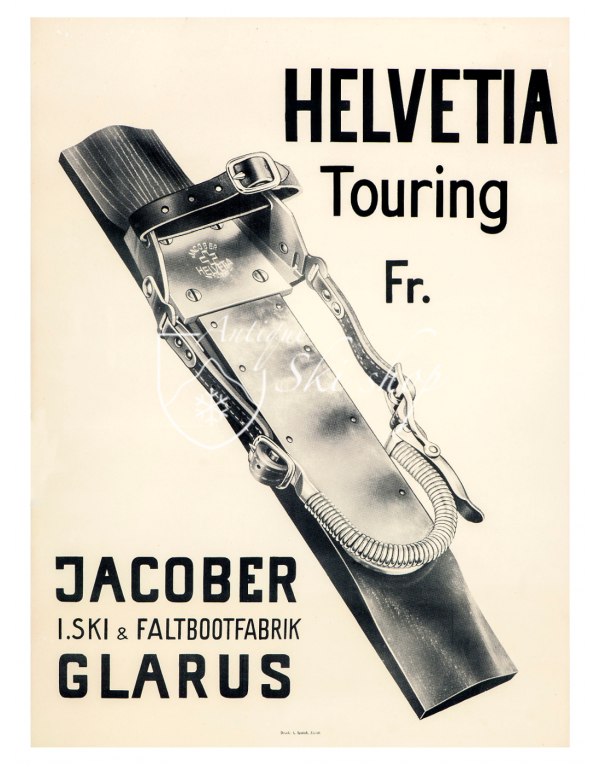 Vintage Swiss Ski Poster : HELVETIA TOURING BINDINGS Vintage Swiss Ski Poster : HELVETIA TOURING BINDINGS