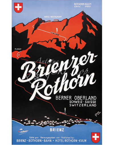Vintage Swiss Resort Poster : BRIENZER ROTHORN