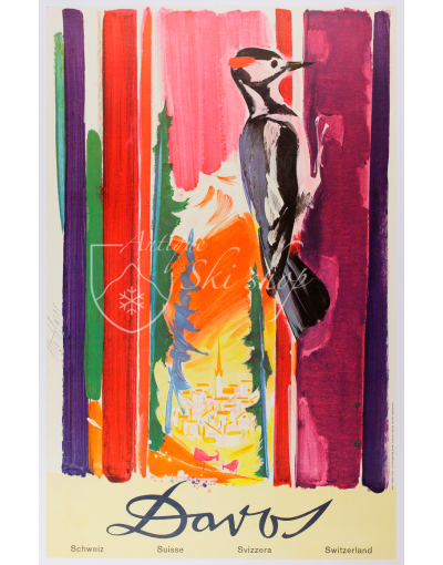 Vintage Swiss Ski Resort Poster : DAVOS (3)