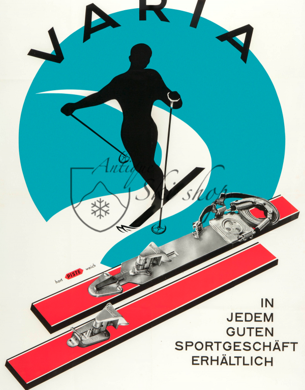 Vintage Ski Poster : VARIA SKI BINDINGS Vintage Ski Poster : VARIA SKI BINDINGS