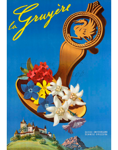 Vintage Swiss Travel Poster : LA GRUYERE
