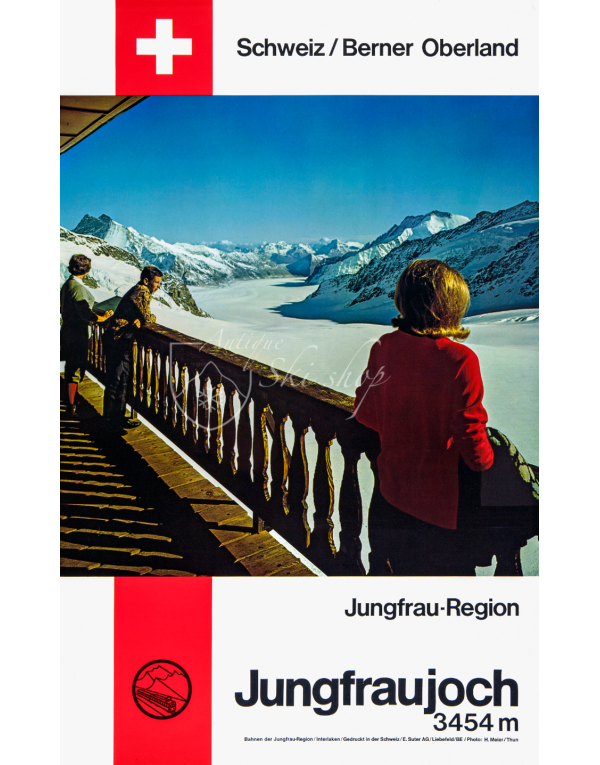 Vintage Swiss Travel Poster : JUNGFRAUJOCH Vintage Swiss Travel Poster : JUNGFRAUJOCH