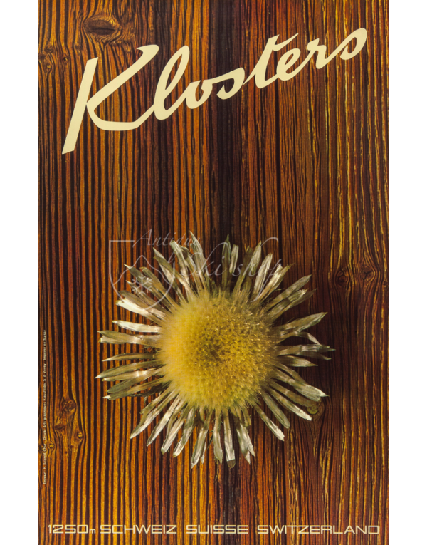 Vintage Swiss Travel Poster : KLOSTERS Vintage Swiss Travel Poster : KLOSTERS
