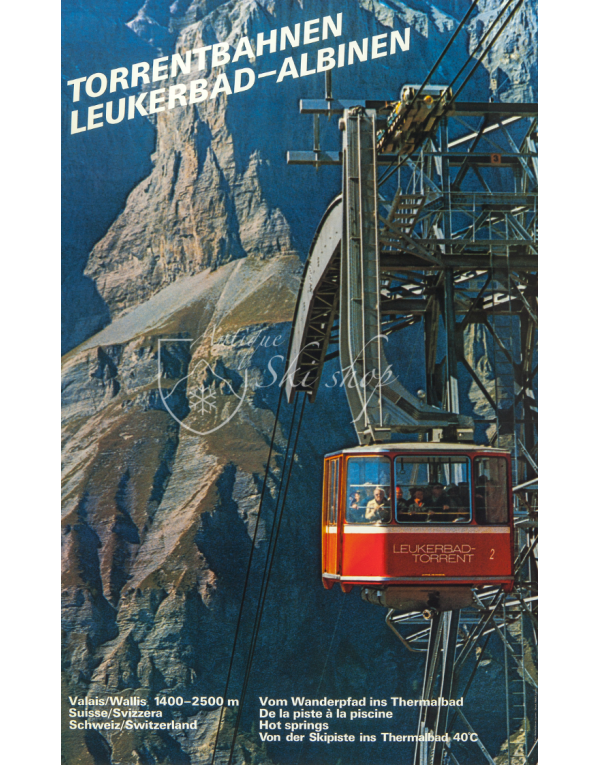 Vintage Swiss Travel Poster : TORRENTBAHNEN: LEUKERBAD-ALBINEN Vintage Swiss Travel Poster : TORRENTBAHNEN: LEUKERBAD-ALBINEN