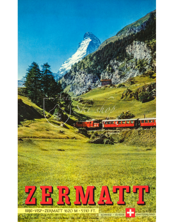 Vintage Swiss Ski Resort Poster : ZERMATT (Summer) Vintage Swiss Ski Resort Poster : ZERMATT (Summer)