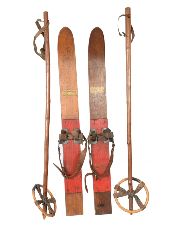 Antique Children's Skis & Poles (Unrestored) Antique Children's Skis & Poles (Unrestored)