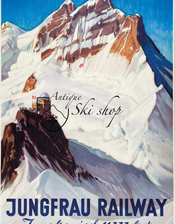 Vintage Swiss Travel Poster : JUNGFRAU-BAHN Vintage Swiss Travel Poster : JUNGFRAU-BAHN