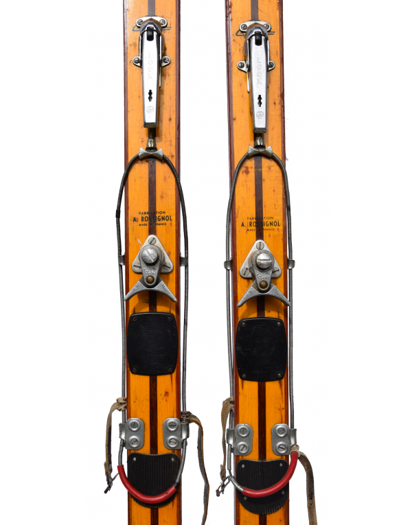 Vintage Rossignol Hickory Skis (Unrestored)