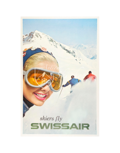 SKIERS FLY SWISSAIR (Print)