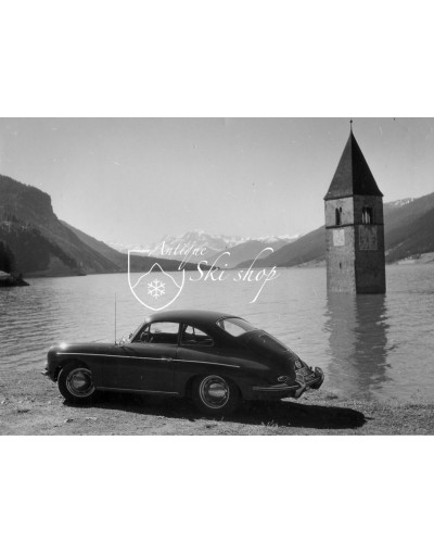 Vintage Car Photo - Porsche 356 by the Reschensee