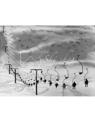 Vintage Ski Photo - Single Chairlift