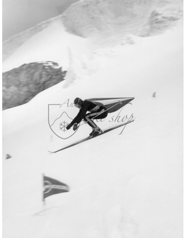 Vintage Ski Photo - Speed Skiing Vintage Ski Photo - Speed Skiing