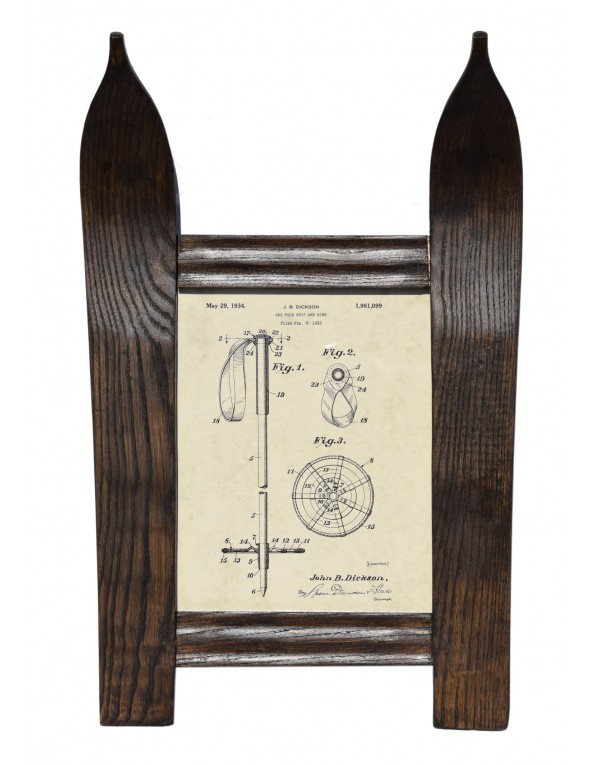 Vintage Style Ski Frame with Patent Vintage Style Ski Frame with Patent