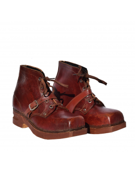 "Wooden Soles" 1930's Children Ski Boots