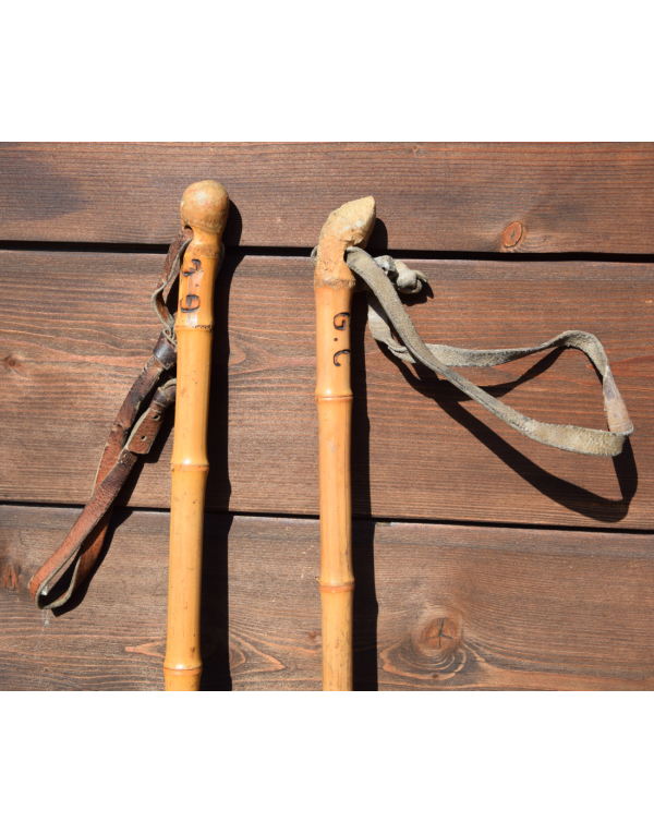 1940's Vintage Bamboo Ski Poles 1940's Vintage Bamboo Ski Poles