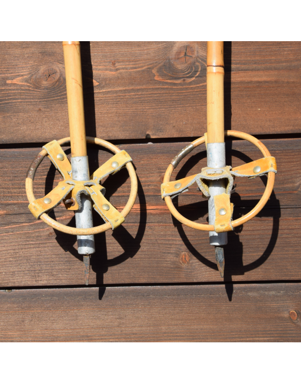 1950's Vintage "ARWESI SPORT" Bamboo Ski Poles 1950's Vintage "ARWESI SPORT" Bamboo Ski Poles