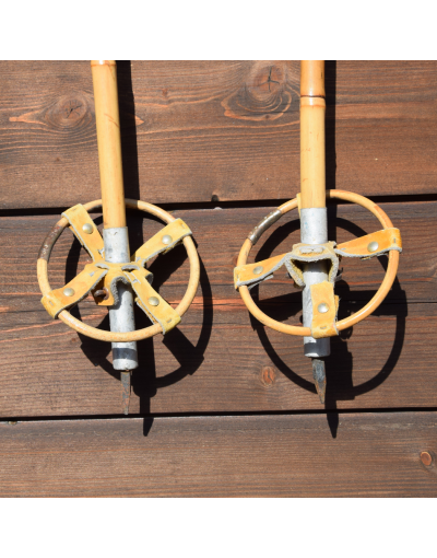 1950's Vintage "ARWESI SPORT" Bamboo Ski Poles