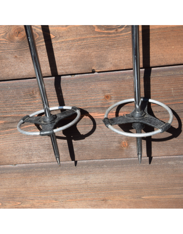 1960's Antique Metal Ski Poles