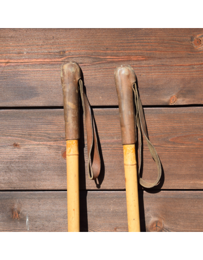 1940's Antique Bamboo Ski Poles