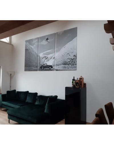 Three Piece “Split Image” on Canvas - Porsche 356 Jump