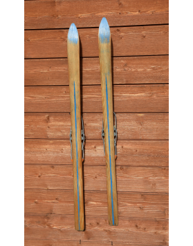 Antique Children Skis & Hickory Ski Poles