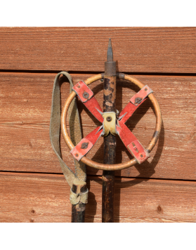 Antique Children Skis & Hickory Ski Poles