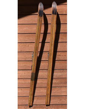 Classic "Ridge Top" Antique Skis & Hickory Poles