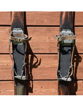 Classic "Ridge Top" Antique Skis & Hickory Poles