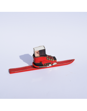 Antique Ski & Ski Boot Match Box Holder