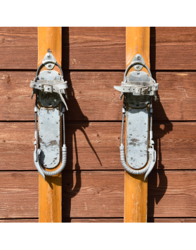 Antique Swiss "G. BEETSCHEN-LENK" Nipple Tip Skis