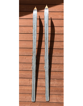 Antique Swiss "G. BEETSCHEN-LENK" Nipple Tip Skis