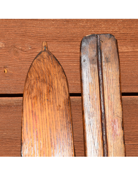 Vintage 1930's Swiss "ATTENHOFER" Skis & Poles