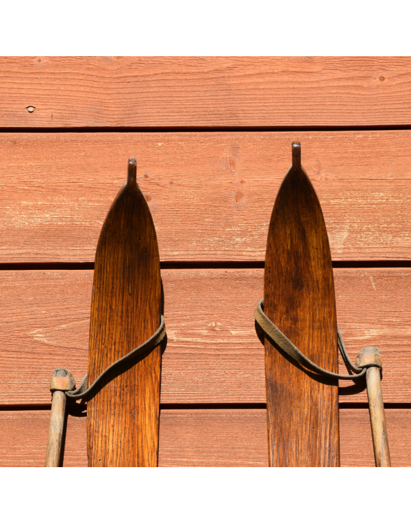 Vintage 1930's Swiss "ATTENHOFER" Skis & Poles Vintage 1930's Swiss "ATTENHOFER" Skis & Poles