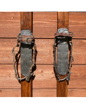 Vintage 1930's Swiss "ATTENHOFER" Skis & Poles