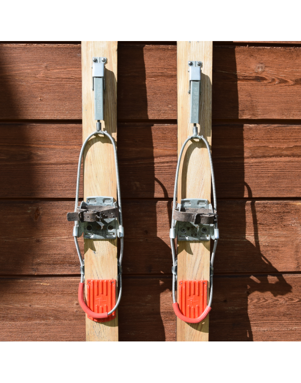 Antique Children Skis & Bamboo Poles Antique Children Skis & Bamboo Poles