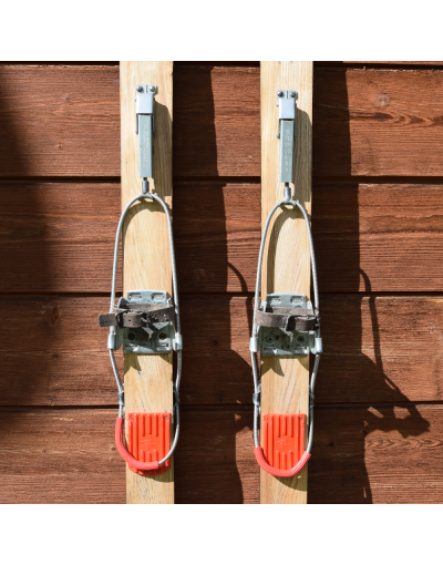 Antique Children Skis & Bamboo Poles