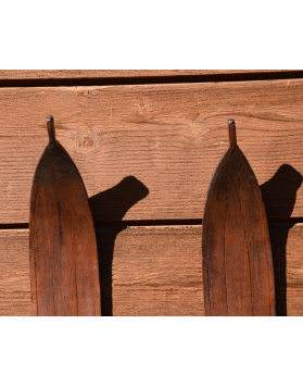 Antique 1920's Canadian Child Skis & Poles (Restored)