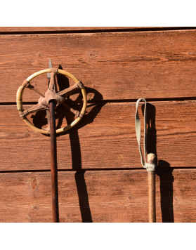Antique 1920's Canadian Child Skis & Poles (Restored)