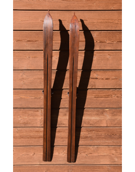 Antique 1920's Canadian Child Skis & Poles (Restored)