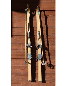 1950'S Antique Children Skis (Restored)