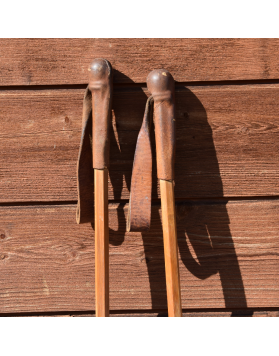 1940's Antique  Swiss Skis & Very Rare Hexagon Poles