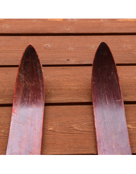 1940's Antique  Swiss Skis & Very Rare Hexagon Poles