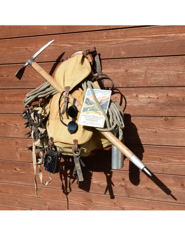 Vintage Swiss Mountaineering Rucksack & Climbing Gear Vintage Swiss Mountaineering Rucksack & Climbing Gear