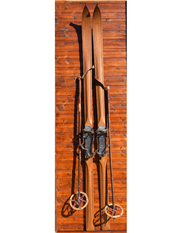 Antique Staub's "ALPINA" Skis (Fully Restored) & Hickory Poles Antique Staub's "ALPINA" Skis (Fully Restored) & Hickory Poles
