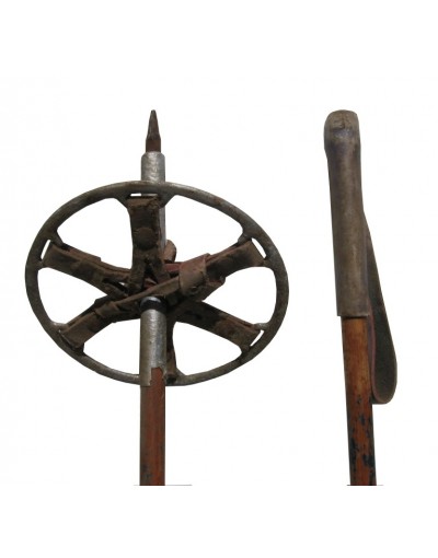Antique "Swiss Military" ski poles